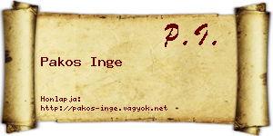 Pakos Inge névjegykártya